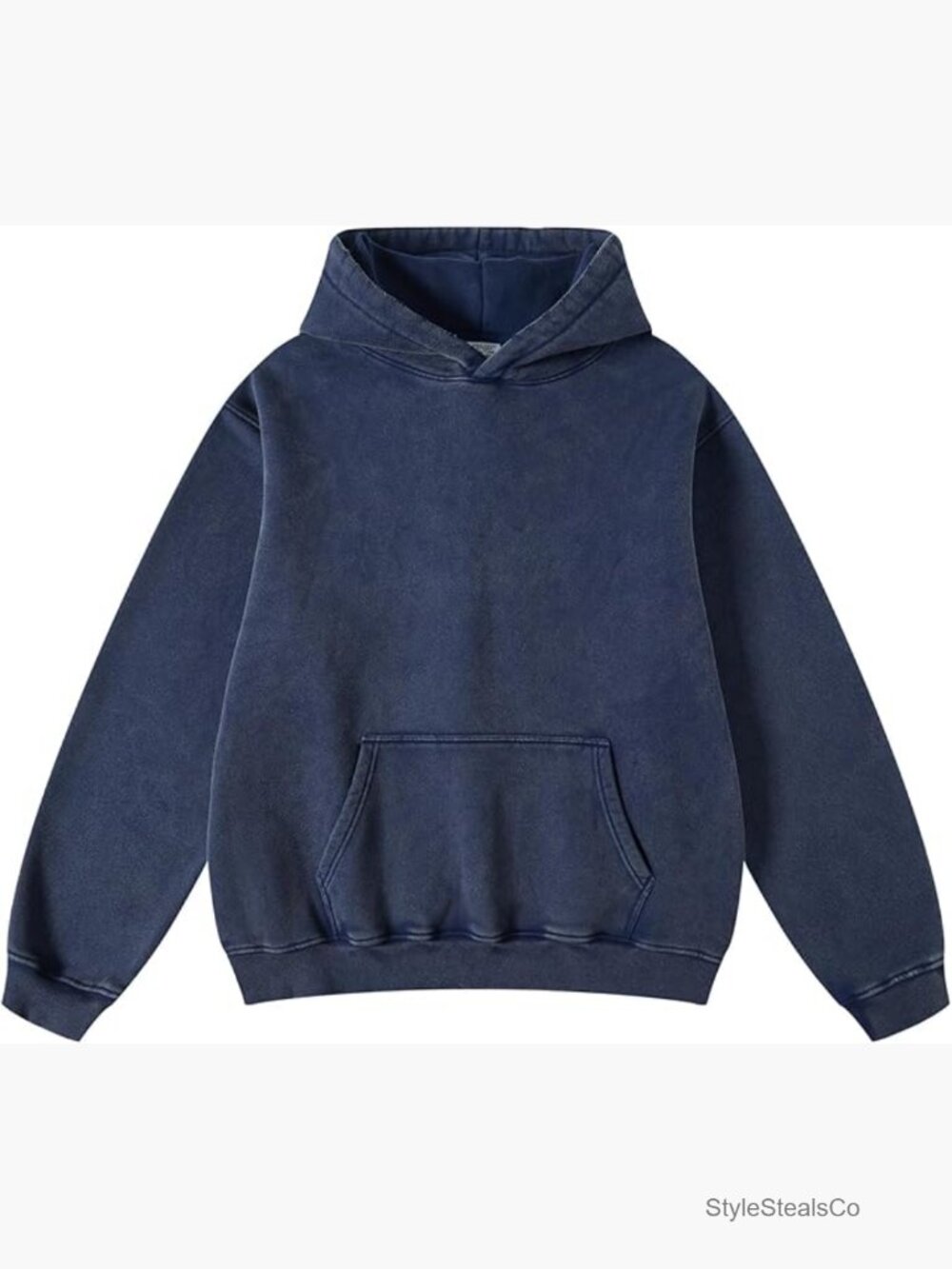 Oversized Acid Wash Hoodie Heavyweight Fleece Vintage Pullover Sweatshirt